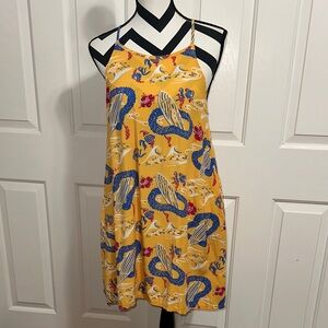 Western Aloha Yellow Surfboard Print Sundress